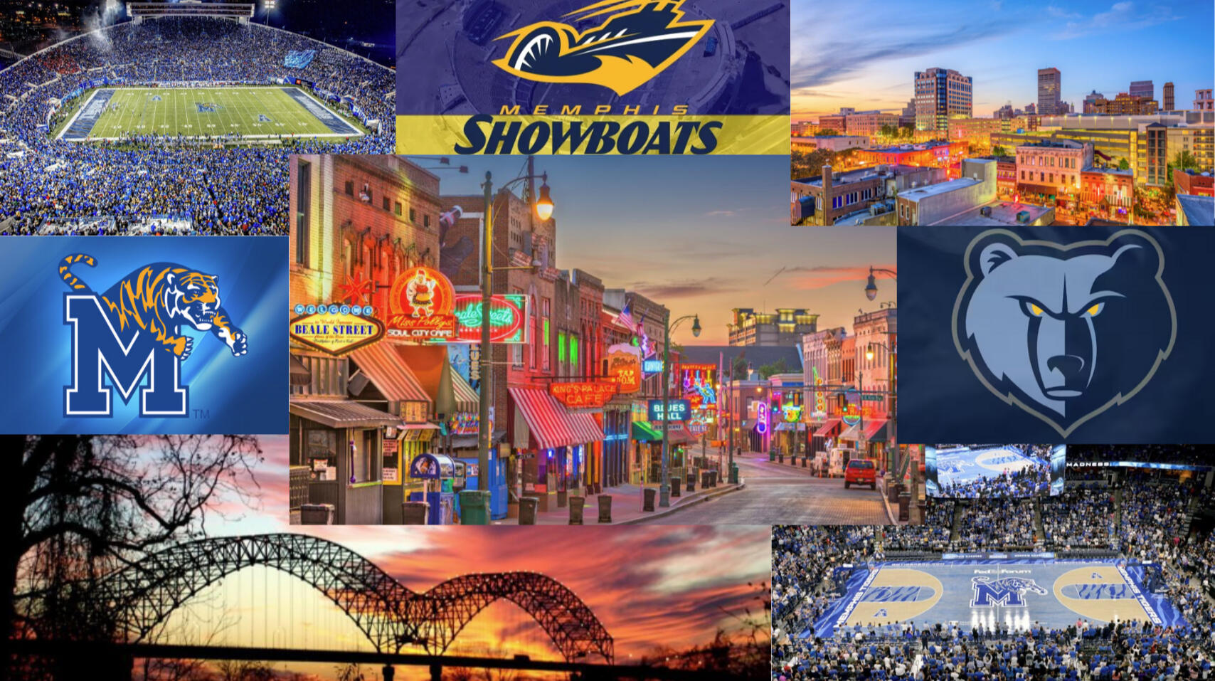 canva collage of memphis stuff